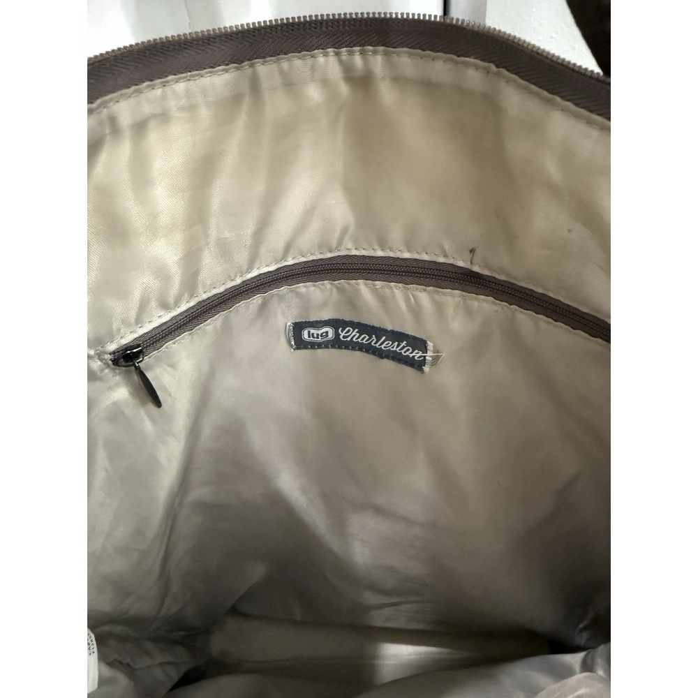 Lug Charleston Destination Gray Grey Quilted Nylon Travel Tote Crossbody Bag - Picture 14 of 16